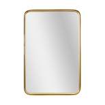 22.7" x 34.5" Thin Gold Raised Lip Metal Framed Rectangle Decorative Wall Mirror - Head West