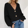 Coolmee Women's Rib Knit Cropped Cardigan Long Sleeve V-Neck Button Down Cardigan Sweater - 2 of 4