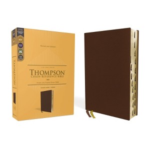 Kjv, Thompson Chain-Reference Bible, Genuine Leather, Calfskin, Brown, Red Letter, Thumb Indexed, Comfort Print - by  Zondervan (Leather Bound) - 1 of 1