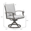 Cesicia  23.3'' x 24.9'' x 33.6'' in Aluminum Rotating Armchair With Cushion For Living Room, Bedroom, Office, Apartment, Brown&Gray - 2 of 4
