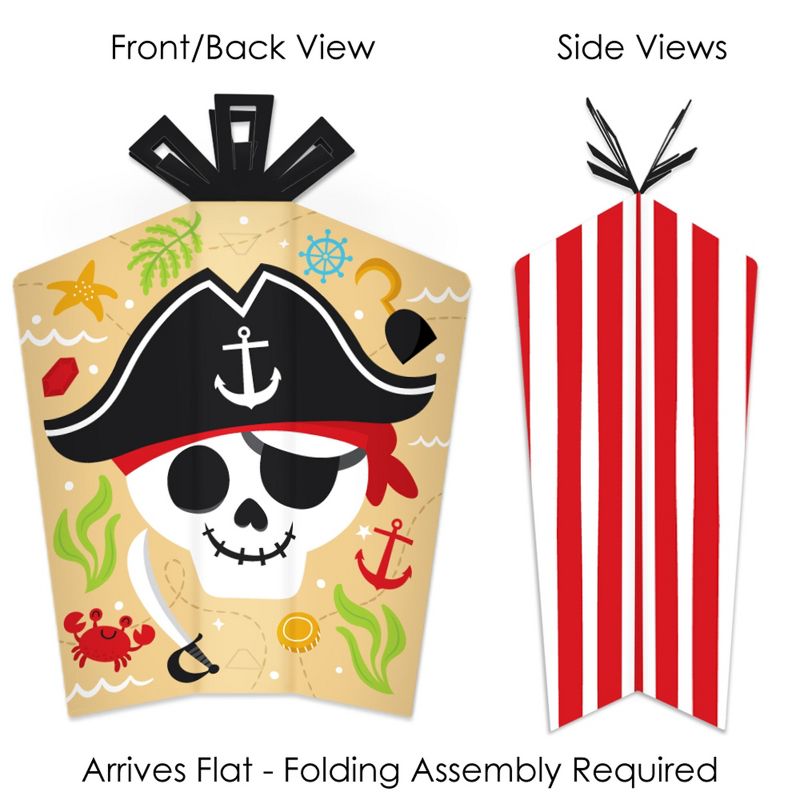 Big Dot of Happiness Pirate Ship Adventures - Table Decorations - Skull Birthday Party Fold and Flare Centerpieces - 10 Count, 3 of 8