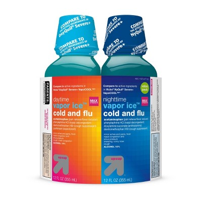 Acetaminophen Day/Night Time Vapor Chill Cold and Flu Relief Liquid - 2ct/24 fl oz - up & up™
