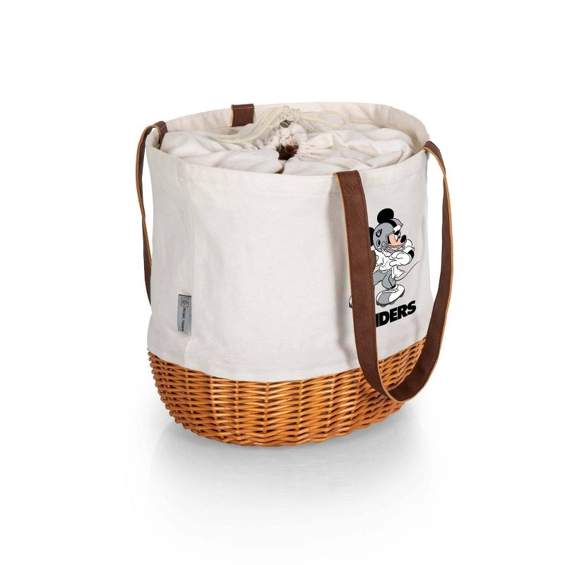 NFL Las Vegas Raiders Mickey Mouse Coronado Canvas and Willow Basket Tote - Beige Canvas, 3 of 6