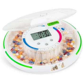 LiveFine Automatic Pill Dispenser & Organizer Travel Box - Clear Lid
