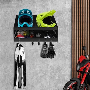 Metal Helmet Storage Cabinet, Wall-Mounted Dual Aluminum Helmet Bay Shelf Holder, Storage Cabinet Organizer for Shop, Garage, Warehouse, Basement - 1 of 4