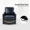 Hugo  Fall  Transitional  Wooden Upholstered Swivel Chair with metal base  for Bedroom and Living Room Deal of the day | ARTFUL LIVING DESIGN - 3 of 4