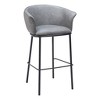 HomeRoots 30" Gray And Black Faux Leather And Steel Bar Height Bar Chair - 4 of 4
