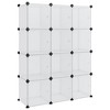 vidaXL Storage Cube Organizer with 12 Cubes and Doors Transparent PP - 2 of 4
