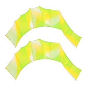 Unique Bargains Silicone Resistance Lightweight Aquatic Webbed Finger Frog Swimming Gloves 1 Pair - 1 of 4