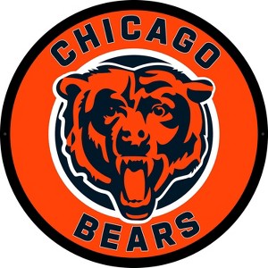 Evergreen Ultra-Thin Edgelight LED Wall Decor, Round, Chicago Bears- 23 x 23 Inches Made In USA - 1 of 4