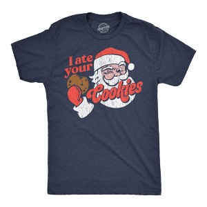 Mens Funny T Shirts I Ate Your Cookies Sarcastic Santa Claus Graphic Novelty Christmas Tee For Men - Crazy Dog Men's T Shirt Gift For Christmas - 1 of 4