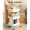 DOMETOUR 3 Tier Mesh Metal Rolling Utility Cart for Kitchen Living Room, Multifunctional Storage Cart with Lockable Wheels and Handle - 3 of 4