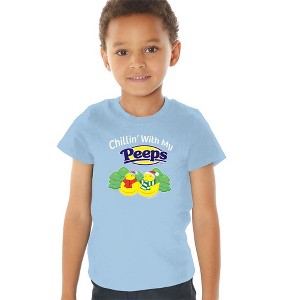 Chillin' With My Peeps Christmas Kids T Shirt for Toddlers, Light Blue - 1 of 4