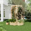 Cedar Privacy Screen w/Planter Box, 2 Hinged Freestanding Garden Fence Panel, Drain Holes, Natural Wood Room Divider for Patio, Backyard, Raised Bed - 3 of 4