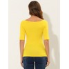 INSPIRE CHIC Women's Half Sleeves Scoop Neck Fitted Layering Soft T-Shirt - 4 of 4