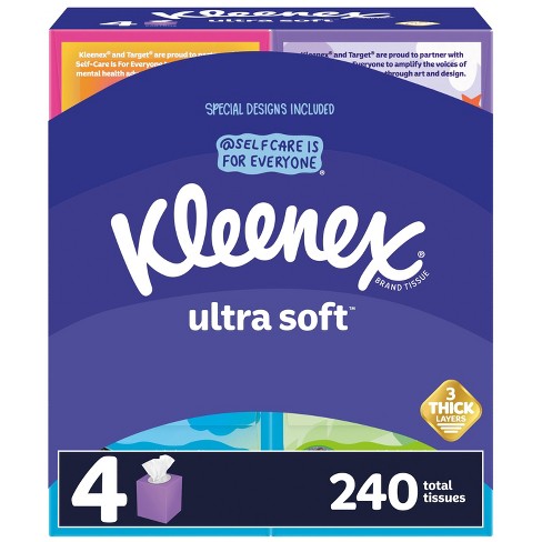 Kleenex Ultra Soft Facial Tissue Self-Care Awareness Pack - 4pk/60ct - image 1 of 4