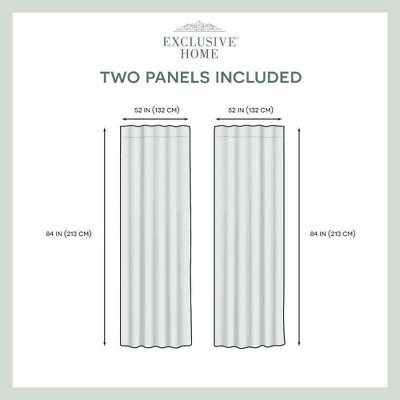 Chambray Blue Polyester Room-Darkening Curtain Panels, 52" x 84"
