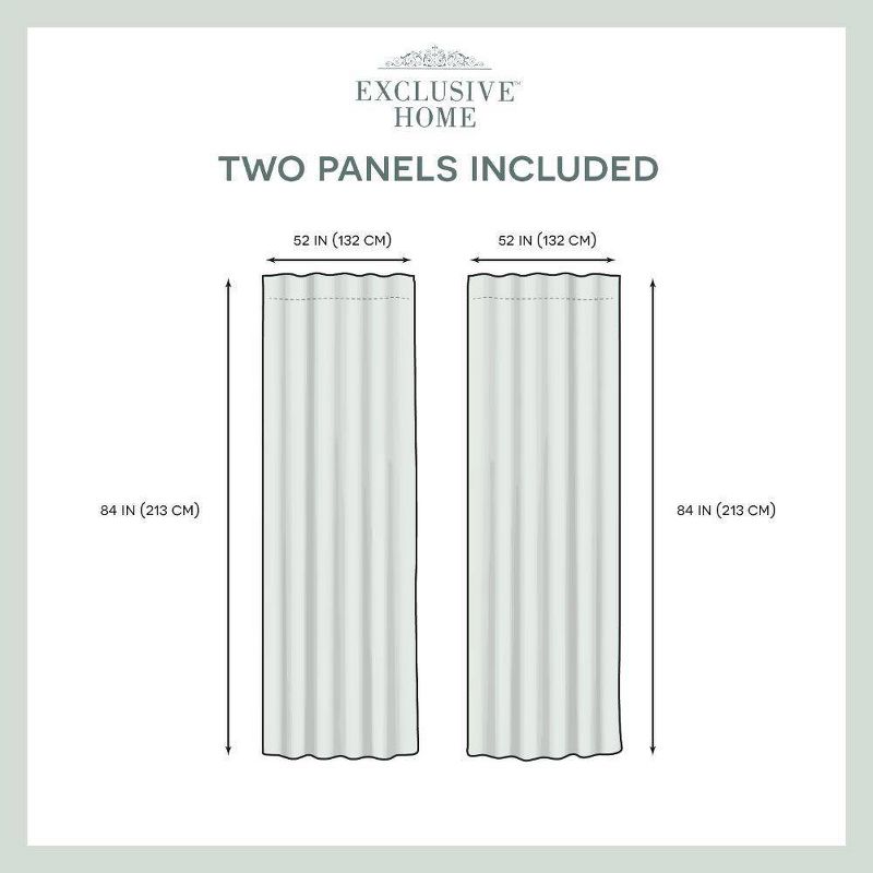 Treillage Back Tab Blackout Window Curtain Panels - Exclusive Home, 6 of 9