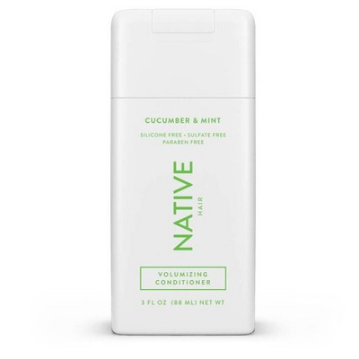 Native Travel Size Vegan Cucumber & Mint Natural Volume Conditioner, Clean, Sulfate, Paraben and Silicone Free - 3 fl oz