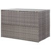 vidaXL Patio Storage Box Gray 59.1"x39.4"x39.4" Poly Rattan - 3 of 4