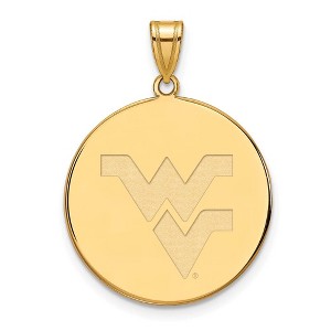 Black Bow Jewelry 14k Yellow Gold Plated Sterling Silver West Virginia Mountaineers NCAA Extra Large Pendant - 1 of 3