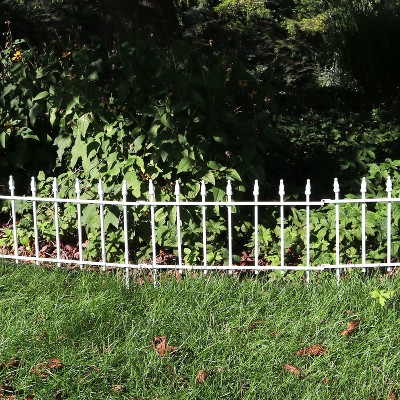 White Iron Roman Style Decorative Garden Fence Panels Set of 5