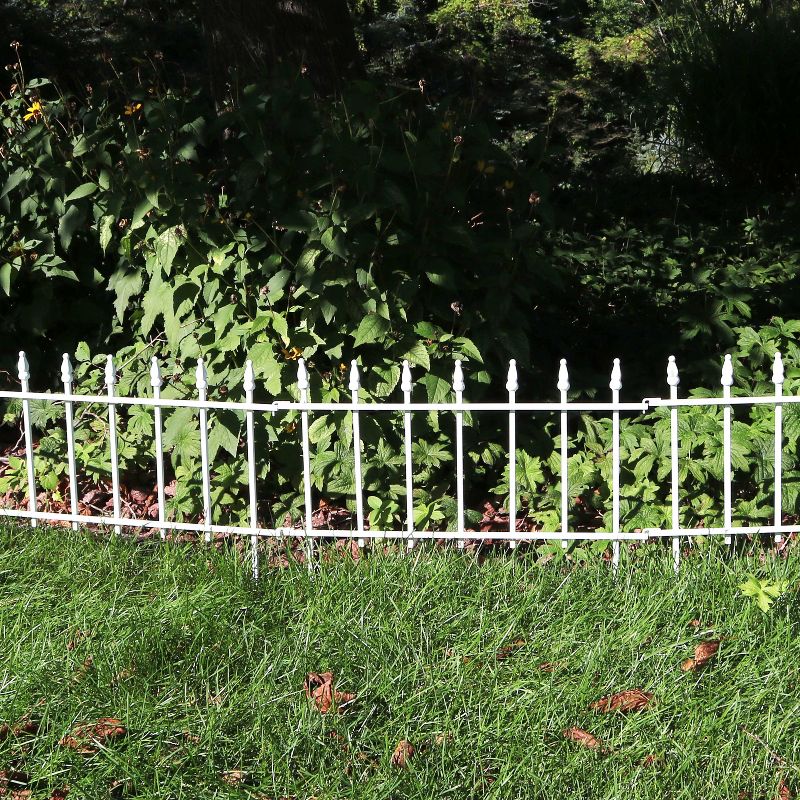 Sunnydaze Outdoor Lawn and Garden Metal Roman Style Decorative Border Fence Panel Set - 9' - 5pk, 3 of 14