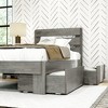 Max & Lily Solid Wood Farmhouse Twin Bed with Plank Headboard and Storage Drawers - 4 of 4
