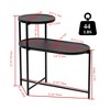 LIVAREEmlen Round Coffee Table with Storage Tray 2 Tier Oval End Tables Wooden Small Side Table for Living Room (Black) - 4 of 4