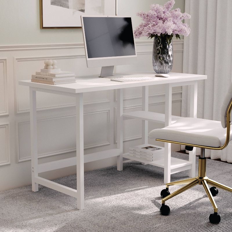 Home Office Trestle Desk with Shelves Wood Grain - Martha Stewart, 1 of 13