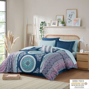 NicBex 7 Piece Polyester Twin Bed Set with Large Medallion Print and Sheets Set,Comfort Bed Sheets for Bedroom - 1 of 4