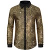 Lars Amadeus Men's Button Long Sleeves Disco Glitter Metallic Shirts - 2 of 4