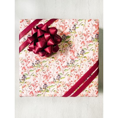 Waterleaf Paper Co. 100% Dissolvable Wrapping Paper, Wildberries and Sprouts, 18" W x 47" L (approx 6 sq-ft)