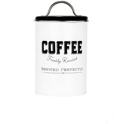 Amici Home Country Cottage Metal Canister, For Kitchen & Pantry, Black & White