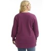 June + Vie by Roaman's Women's Plus Size V-Neck French Terry Sweatshirt - 3 of 4