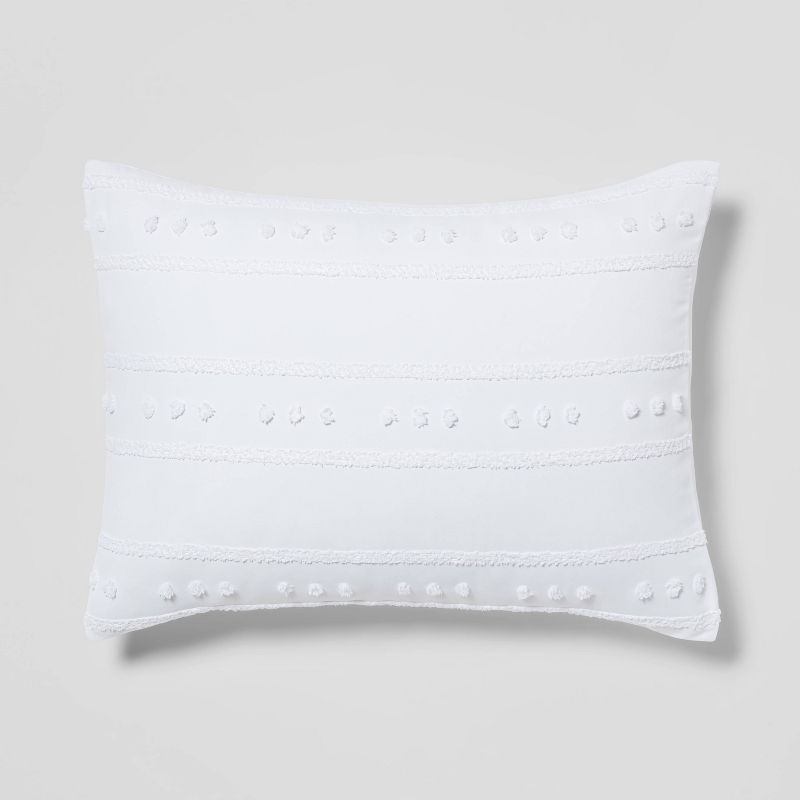 Clipped Stripe Poms Comforter Bedding Set - Threshold™, 5 of 11