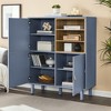 VYNXARIA Chic Multifunctional Storage Cabinet with Leather Handles - 2 of 4