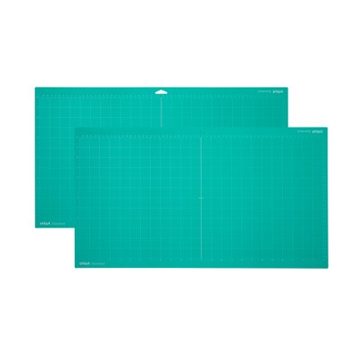 Cricut 24"x12" Venture Standard Grip Performance Machine Mat Green: Craft Cutting Accessory, 2-Pack, Plastic, 24" Width