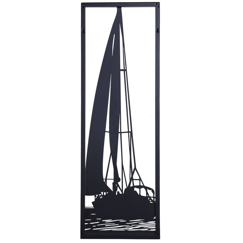 Shadows of A Sailboat in Water Metal Wall Decor Matte Black - StyleCraft, 4 of 7
