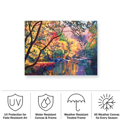Colorful Reflections Landscape Mixed Media Canvas Art
