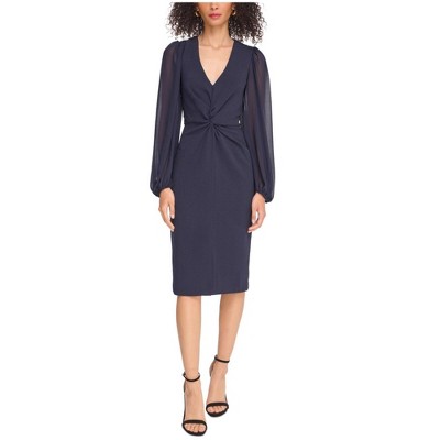 Vince Camuto Womens Bishop Sleeve Sheath Dress