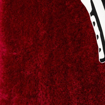 Luxe Red Hand-Tufted Round Shag Area Rug, 8' x 8'