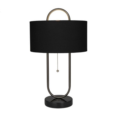 20" x 12" Modern Iron Accent Lamps Black - CosmoLiving by Cosmopolitan