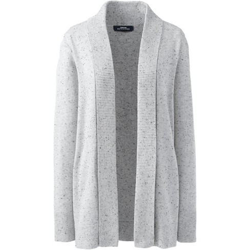 Lands' End School Uniform Women's Cotton Modal Button Front Cardigan  Sweater - Small - Pewter Heather