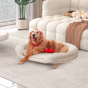 EROMMY Pet Bed for Small and Medium Dogs, Thick Foam Pet Sofa with Removable Fuzzy Cover - 1 of 4