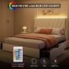 Full Upholstered Led Bed Frame, Full Size Bed Frame Upholstered Velvet Platform Bed Frame - 3 of 4