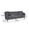 Standard Upholstered 3-Seater Sofa with Plush Accents, Tapered Legs and Accessory Pillows - 4 of 4