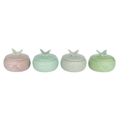 Transpac Ceramic Prayer Container with Lid Set of 4 Spring Home Decorations