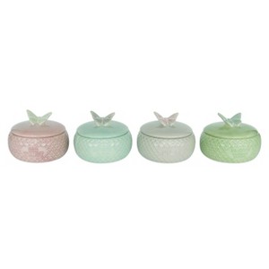Transpac Ceramic Prayer Container with Lid Set of 4 Spring Home Decorations - 1 of 1