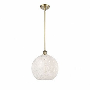 White Mouchette - 1 Light Stem Hung Pendant In Modern Style-13.5 Inches Tall and 12 Inches Wide - 1 of 1